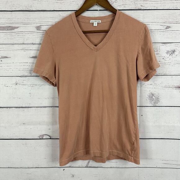 Standard James Perse Tee Shirt Mens XS Peach Distressed Vneck Basic Casual - Picture 1 of 13